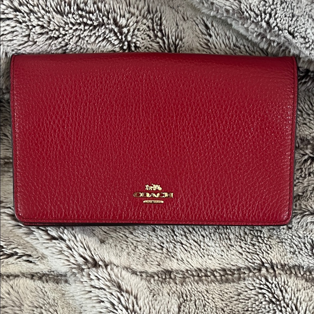 Coach Red Leather Clutch